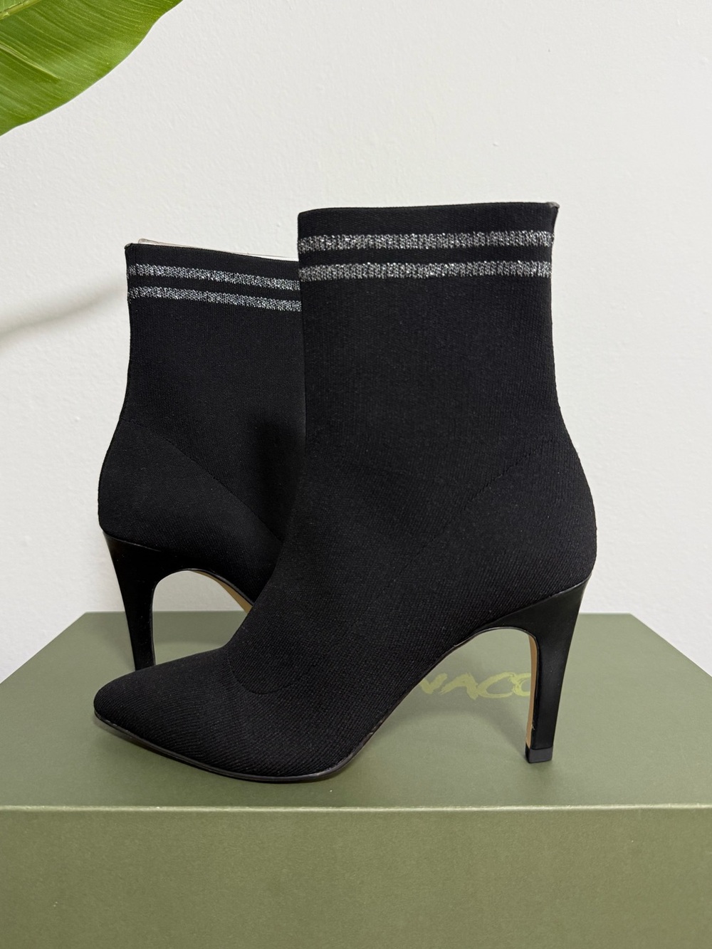Leith Black Knit Sock Ankle Booties | Size 6 | Brand New